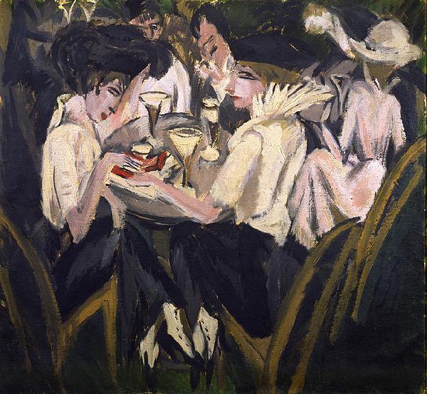 Ernst Ludwig Kirchner Im CafEgarten oil painting image